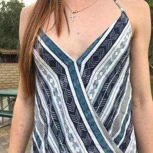 Spaghetti strap tribal patterned top